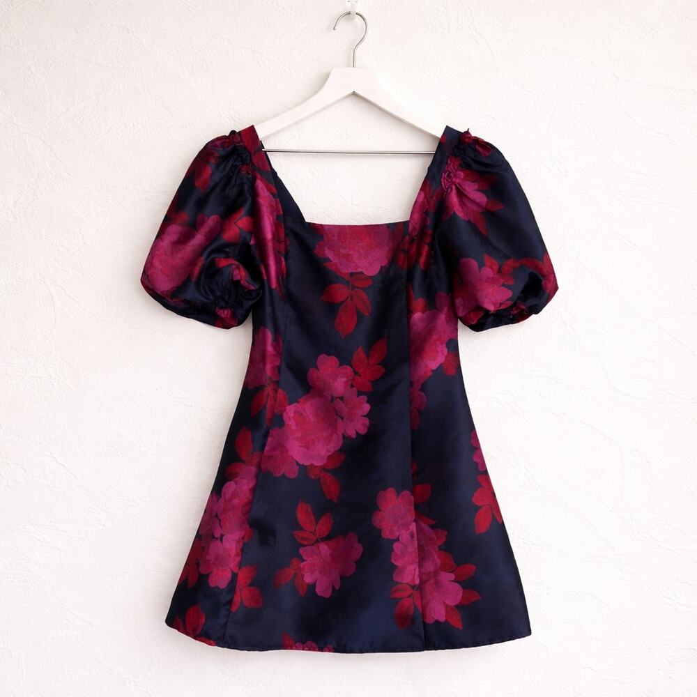 Lucy Paris Lotus Mini Dress - Navy Pink Floral - Medium - NWT - Picture 2 of 7